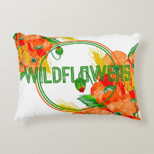 Coussins Décoratifs Aquarelle de fleurs sauvages