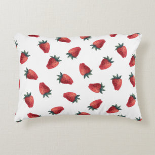 Coussins Décoratifs Aquarelle de fraises : Jouer Motif sans couture