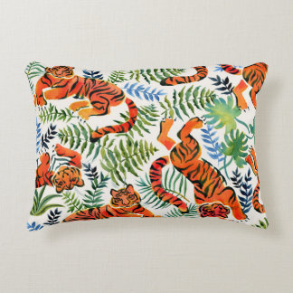 Coussins Décoratifs Aquarelle de la Jungle de Tigre vintage