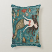 Coussins Décoratifs Aquarelle de sirène personnalisée (Devant(Vertical))