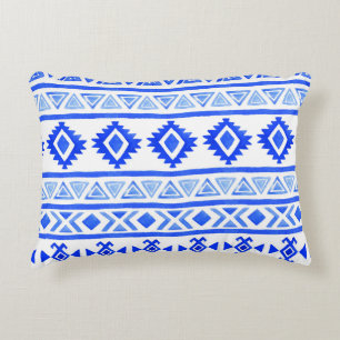 Coussins Décoratifs Aquarelle ethnique Aztec, motif géométrique.