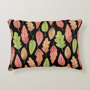 Coussins Décoratifs Aquarelle feuilles d'automne : motif transparent