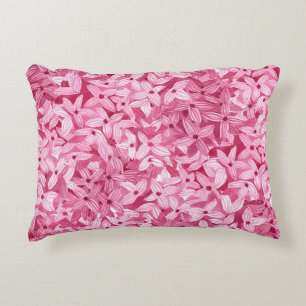 Coussins Décoratifs Aquarelle fleurs lilas : arrière - plan rose