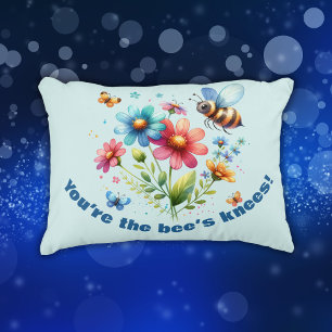 Coussins Décoratifs Aquarelle florale Monogramme Vous êtes les genoux