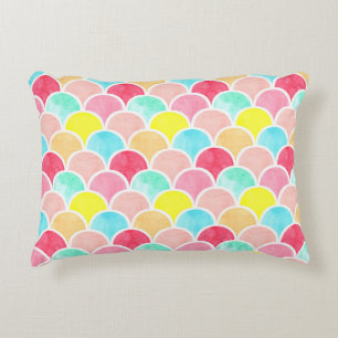 Coussins Décoratifs aquarelle géométrique sans couture motif, échelles