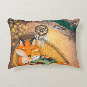 Coussins Décoratifs aquarelle illustration d'un renard de chevreau sur