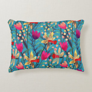 Coussins Décoratifs Aquarelle Lumineuse : Design Floral Sans Maille.