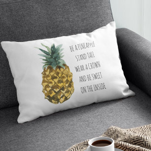 Coussins Décoratifs Aquarelle moderne ananas et citation amusante posi