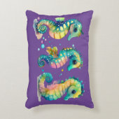 Coussins Décoratifs Aquarelle Pastel Rainbow Seahores (Devant(Vertical))