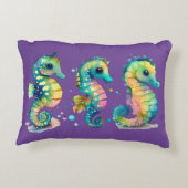 Coussins Décoratifs Aquarelle Pastel Rainbow Seahores (Dos)