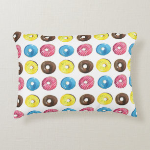 Coussins Décoratifs Aquarelle petits beignets, motif sans soudure.