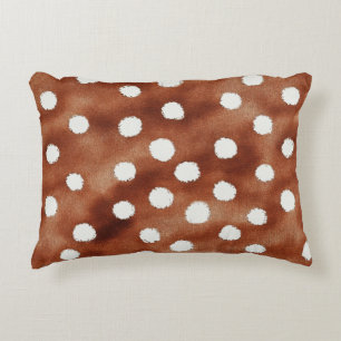 Coussins Décoratifs Aquarelle Pointe Polka dans Café Brown et blanc