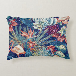 Coussins Décoratifs Aquarelle Retro Snowy Flamant rose Tropical Paradi