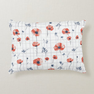 Coussins Décoratifs Aquarelle rouge Motif sur blanc
