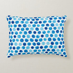 Coussins Décoratifs Aquarelle transparente motif avec pois bleus