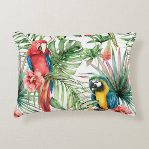 Coussins Décoratifs Aquarelle tropicale sans coutures motif avec perro