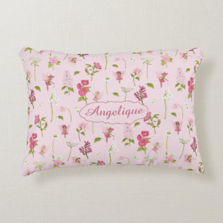 Coussins Décoratifs Aquarelle Whimsical Fées & Fleurs rose