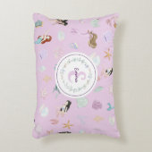 Coussins Décoratifs Aquarelle Whimsical Mermaids Monogramme (Devant(Vertical))