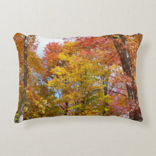 Coussins Décoratifs Arbres d'automne orange et jaune Photographie d'au