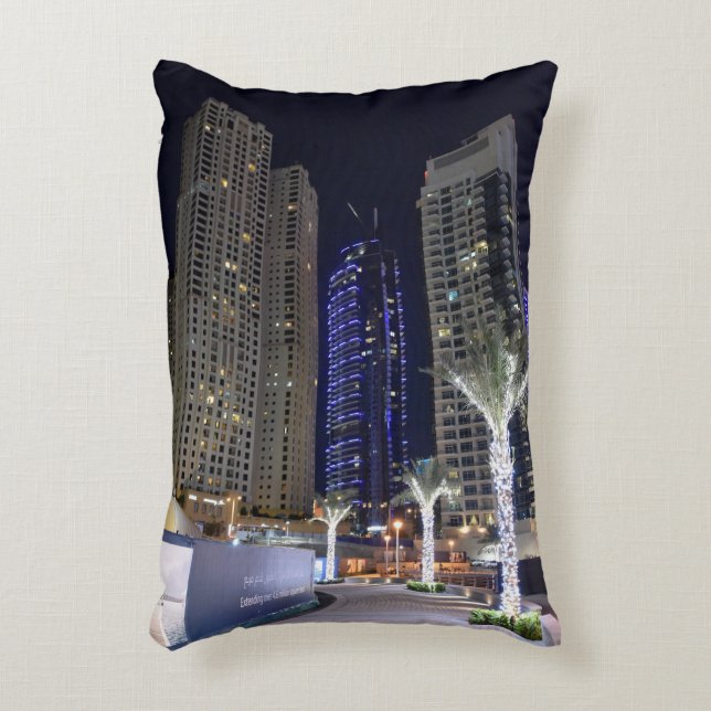 Coussins Décoratifs Architecture de Dubaï la nuit (Devant(Vertical))