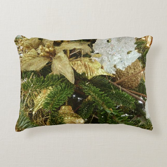 Coussins Décoratifs Argent et or Noël Arbre II (Devant)
