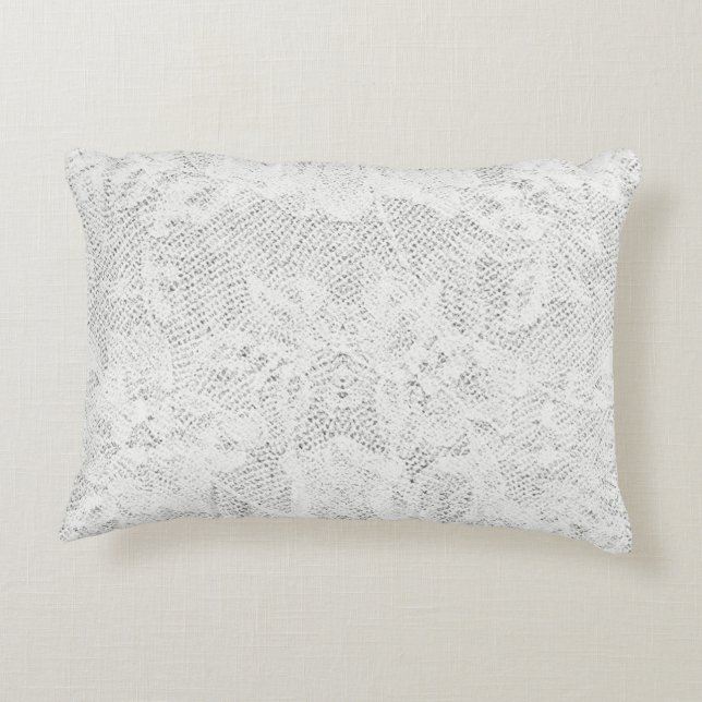 Coussins Décoratifs Arrière - plan blanc de dentelle (Dos)