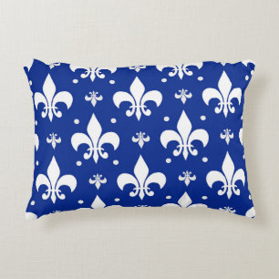 Coussins Décoratifs Arrière - plan bleu Fleur-de-lis Motif Design