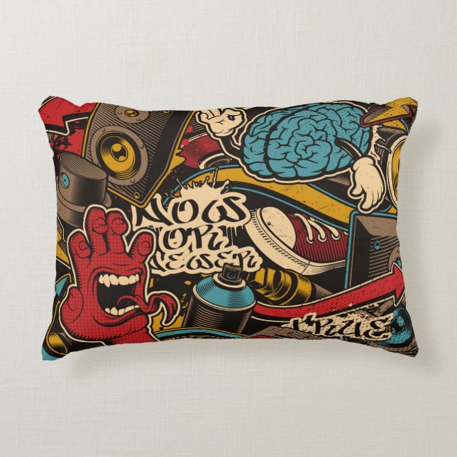 Coussins Décoratifs Arrière - plan de graffiti sans couture. Ppa trans (Devant)