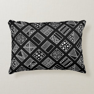 Coussins Décoratifs Arrière - plan géométrique noir et blanc avec m