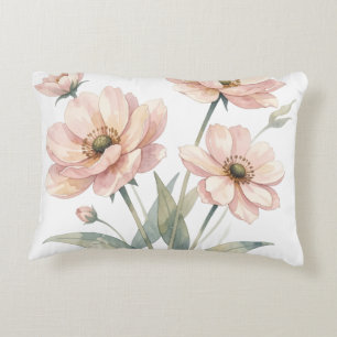 Coussins Décoratifs Art de bouquet de fleurs aquarelles rose tendre