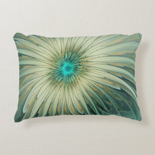 Coussins Décoratifs Art de fractale de fleur de fantaisie de vert saug