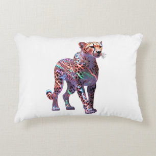 Coussins Décoratifs Art de guépard en verre néon – Animation de vitess