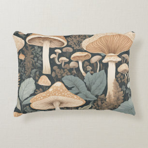 Coussins Décoratifs Art de la forêt de champignons pastel neutre Natur
