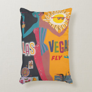 Coussins Décoratifs Art de l'affiche de voyage de jeu de Las Vegas vin