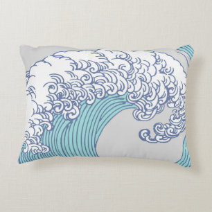 Coussins Décoratifs Art de vague de surf Ukiyo-e japonais vintage de l