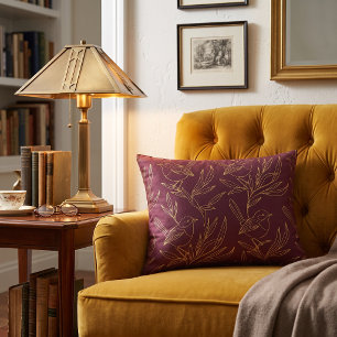 Coussins Décoratifs Art Déco Filigrane d'Or Merlot Fée Merlette