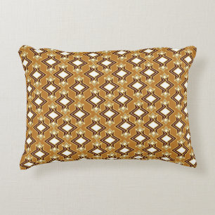 Coussins Décoratifs Art Déco Fond d'écran Motif, Tan et Brown
