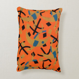 Coussins Décoratifs Art Déco Jazz Pochoir Vintage Oiseaux Animaux Doré