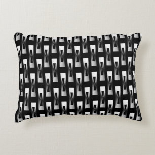 Coussins Décoratifs Art Déco Métallo Géométrique - Argent et Noir