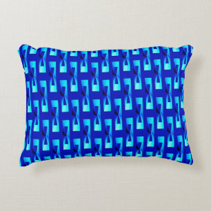 Coussins Décoratifs Art Déco Métallo Géométrique - Bleu Cobalt