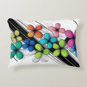 Coussins Décoratifs Art Floral Doodle Vibrant - Mode coloré