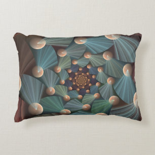Coussins Décoratifs Art Fractal Abstrait Avec Profondeur Bleu Brown Ar