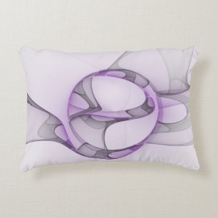 Coussins Décoratifs Art fractal abstrait moderne lavande gris