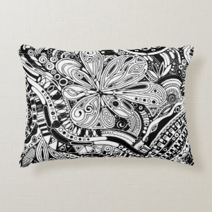Coussins Décoratifs Art Géométrique Noir Et Blanc 15