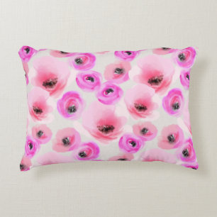 Coussins Décoratifs Art numérique d'aquarelle rose Fleurs