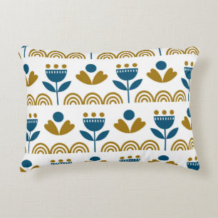 Coussins Décoratifs Art populaire scandinave, motif coloré.