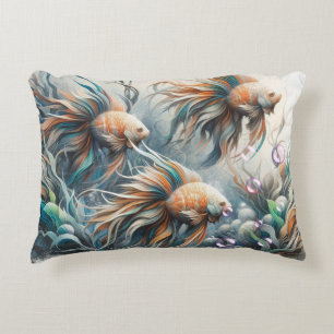 Coussins Décoratifs Art sous-marin du poisson et du corail dans les pe