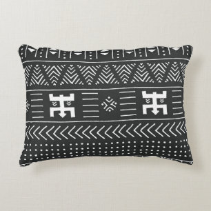 Coussins Décoratifs Art Tribal Africain : Géométrique Noir & Blanc