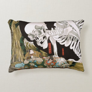 Coussins Décoratifs Art Ukiyo-e vintage de Kuniyoshi : Spectre de sque