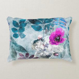 Coussins Décoratifs art vintage aquarelle coloré floral transparent p